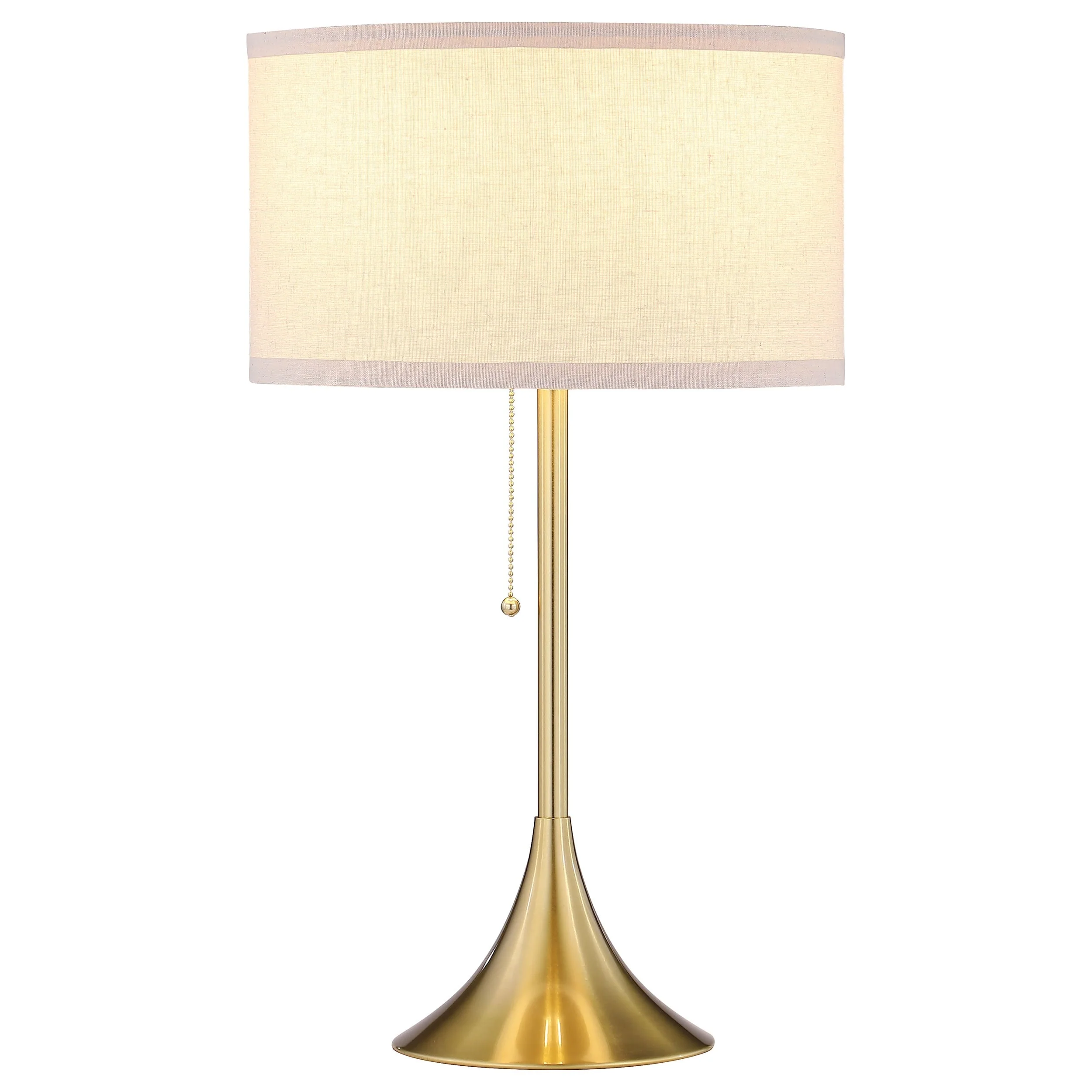 Gold 24-inch Drum Shade Metal Table Lamp