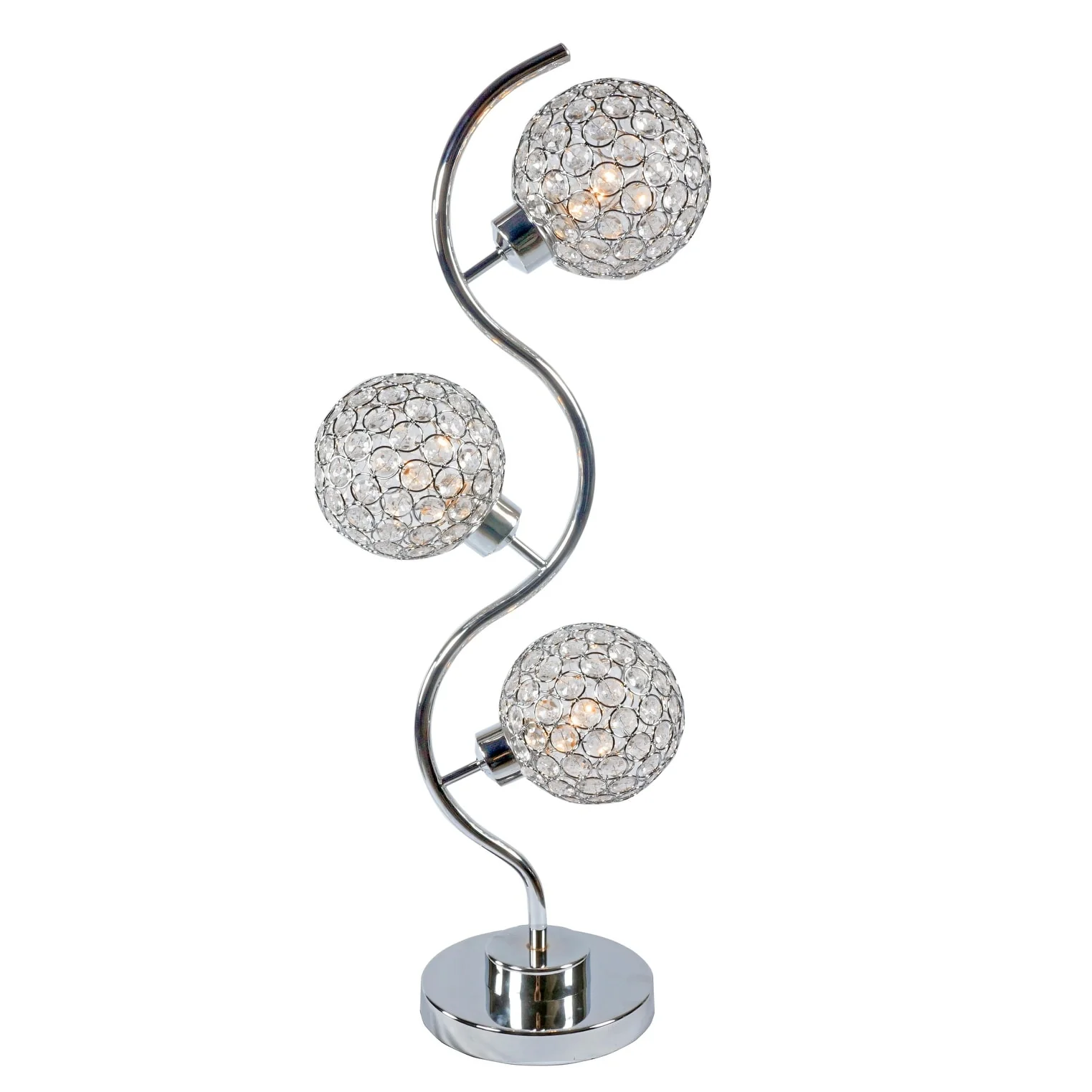 Elegant Crystal Globe Table Lamp - Triple Light Design