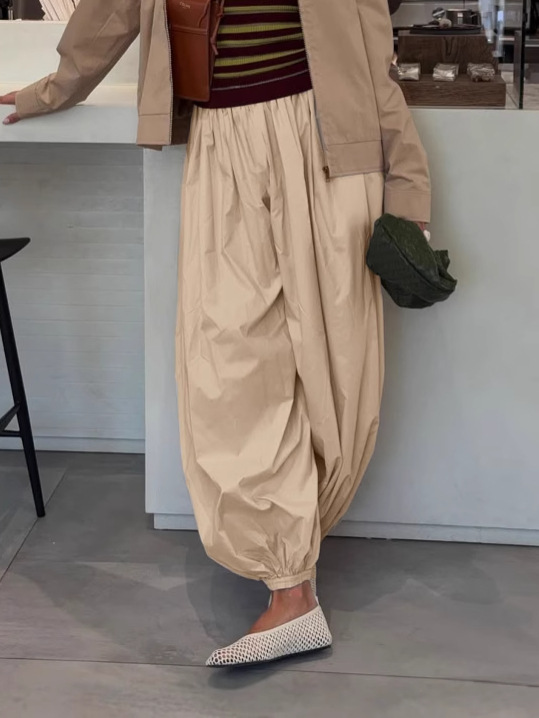 Women's Casual Solid Color Loose Bloomers