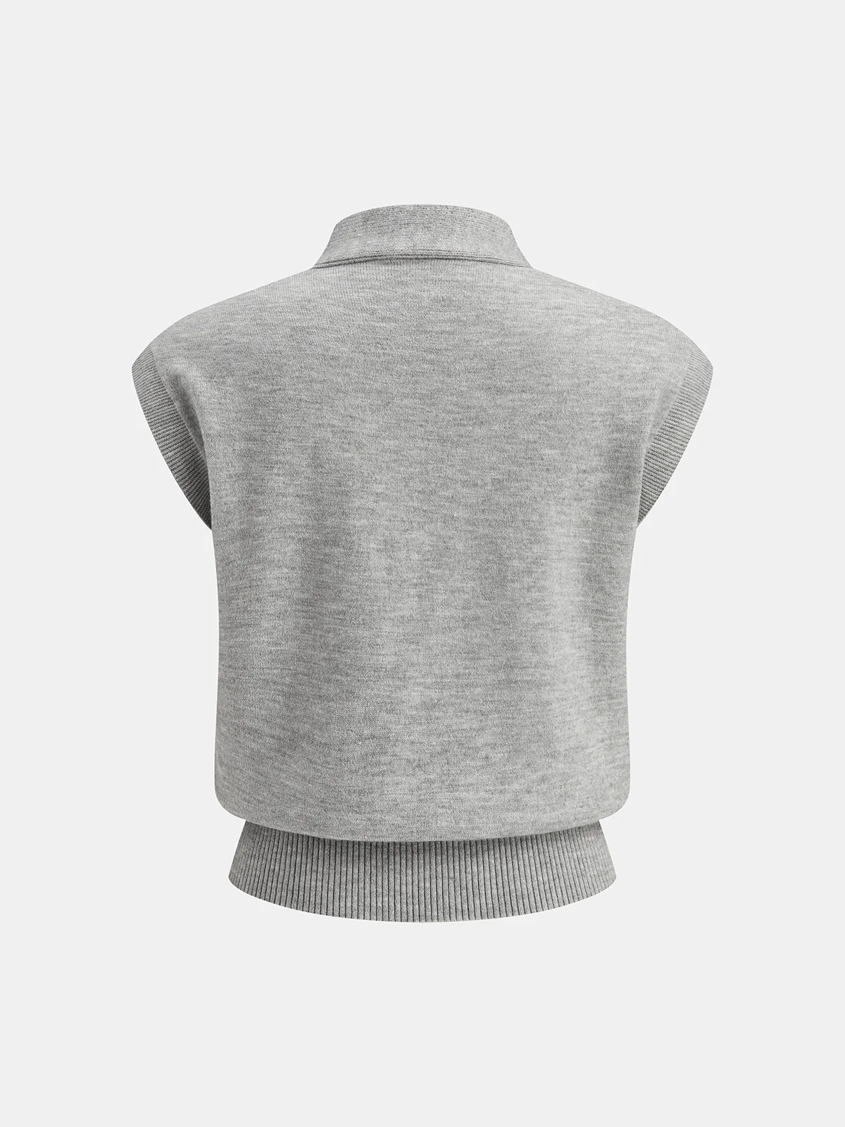 Bow Neck Sleeveless Knit Vest