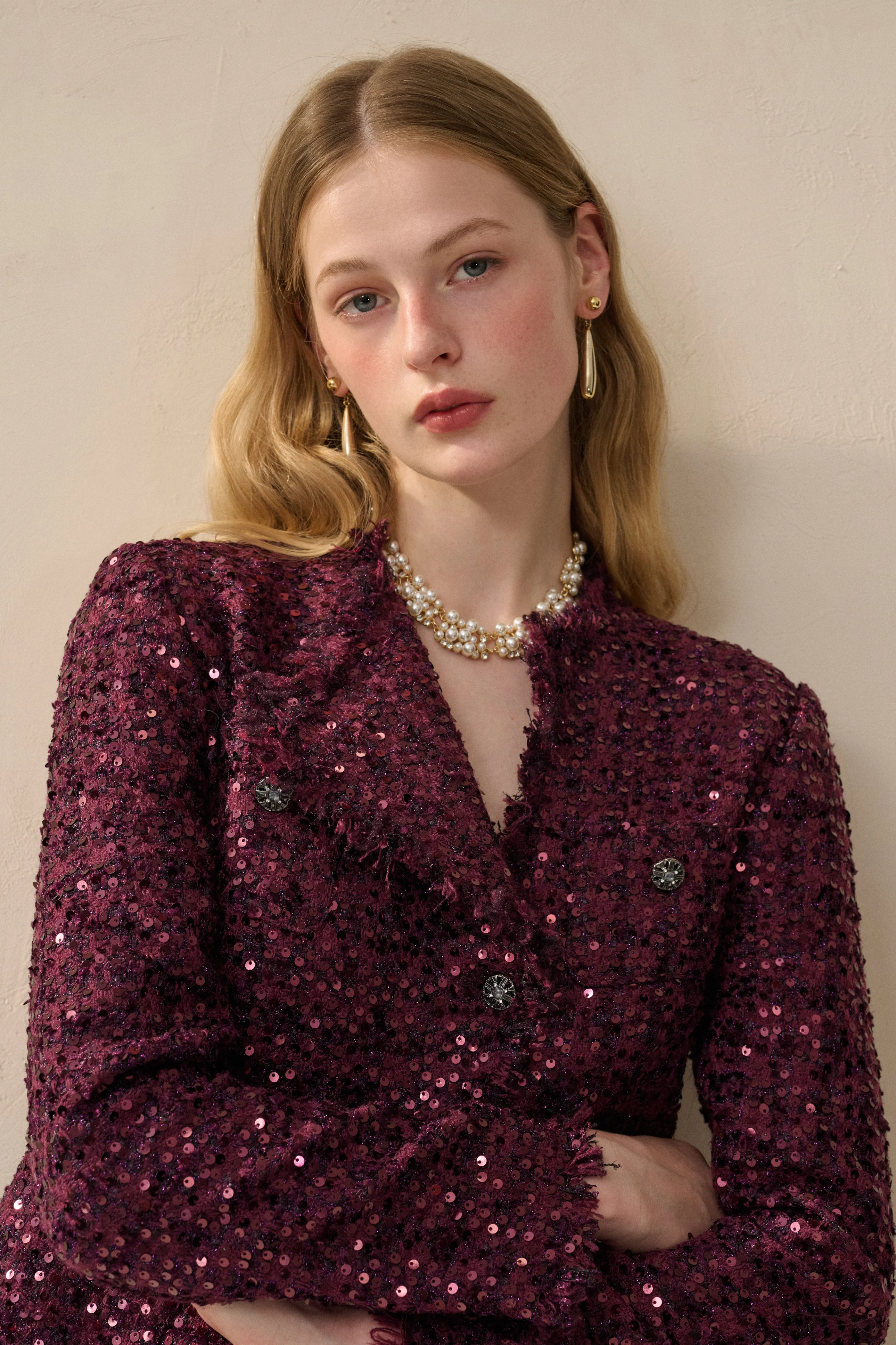 Tweed sequin jacket
