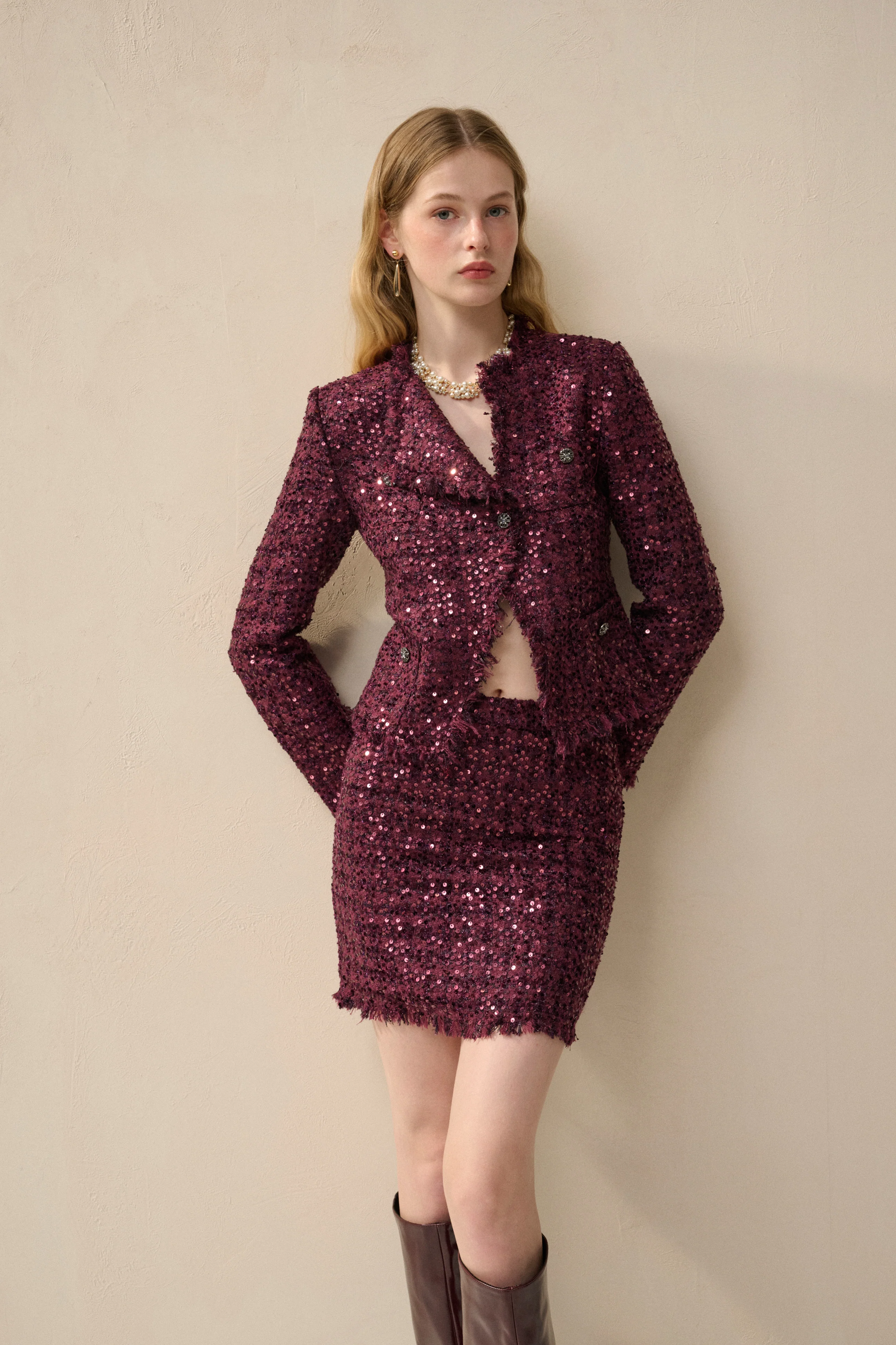 Tweed sequin jacket