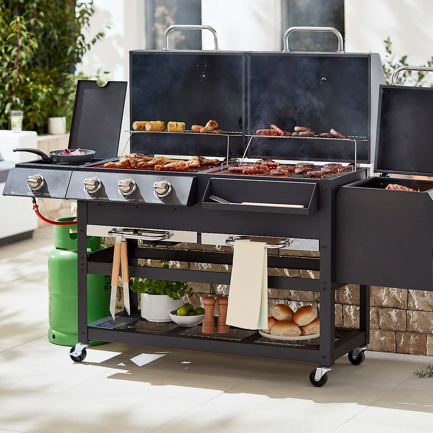 Tower Ignite Multi XL Gas BBQ, Black Steel